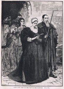 Lady Jane Grey on her way to the scaffold 1554 by Mary L. Gow