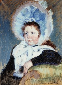 Dorothy in a Very Large Bonnet and a Dark Coat by Mary Cassatt