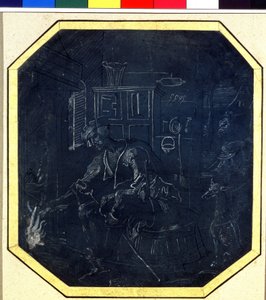 Parable of the Prodigal Son: the young son by the fire. Drawing by the Master of Antwerp, early 16th century. Pushkin Museum, Moscow by Master Antwerp