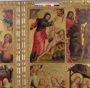 The Creation of Eve, a panel from the Grabower Altar, the High Altar of St. Petri in Hamburg by Master Bertram of Minden