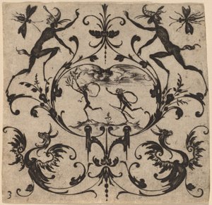 Ornament with Grotesque by Master CR