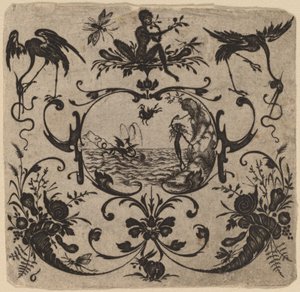 Ornament with Grotesque by Master CR