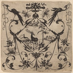 Ornament with Grotesque by Master CR