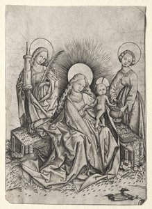 Madonna and Child in a Garden between St. Barbara and St. Dorothy by Master ES