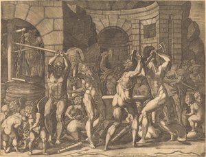 Vulcan and the Cyclopes Forging Arrows