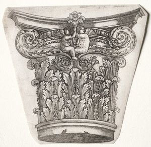 Base and Capital with Putti by Master G. A. with the man