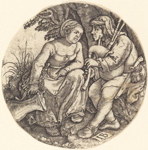 Bagpipe Player with His Lover by Master IB