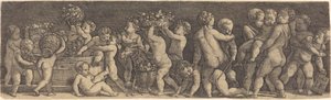Children Harvesting Grapes by Master IB after Raphael