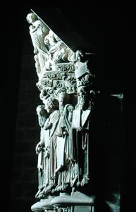 Detail of the Portico de la Gloria with the Old Testament prophets