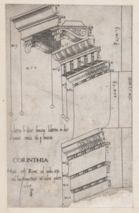 Speculum Romanae Magnificentiae: Entablature from the Forum of Trajan, Rome, 1537 by Master PS