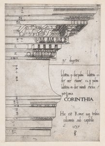 Speculum Romanae Magnificentiae: Entablature from the Temple of Castor and Pollux, Rome, 1537 by Master PS