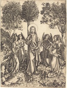 Christ in the Wilderness Served by Angels by Master i.e.