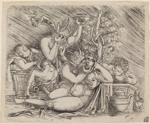 Bacchanalian Scene with Satyrs and a Maenad by Master of 1515