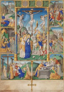The Crucifixion with Six Passion Stories by Master of Jacques de Besançon