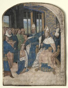 Miniature from a Speculum Historiale: Claudius Designates Nero as His Successor