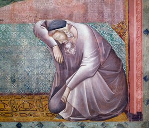 Stories of St Francis (detail of Apparition to Gregory IX) by Master of Saint Cecilia