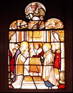 The Presentation in the Temple; window from Cistercian Abbey of Mariawald, Eifel by Master of St. Severin