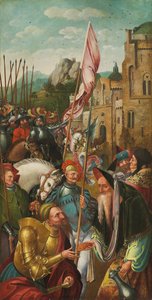 The Wing of an Altarpiece: The Meeting of Abraham and Melchizedek by Master of the Antwerp Adoration