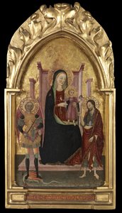Virgin and Child Enthroned with Saint Michael and Saint John the Baptist by Master of the Arcetri Altarpiece