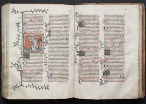 The Gotha Missal: Fol. 124v, The Archangel Michael, c. 1375 by Master of the Boqueteaux