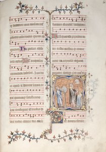 The Gotha Missal: Fol. 61r, A Priest Singing the Office