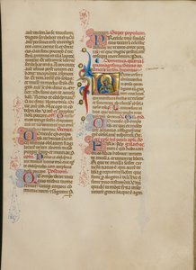 Initial L: The Virgin in Prayer by Master of the Brussels Initials