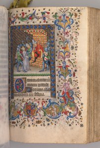 Hours of Charles the Noble, King of Navarre (1361-1425): fol. 169r, Christ Before Pilate by Master of the Brussels Initials and Associates