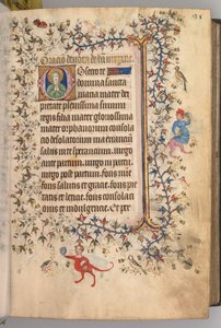 Hours of Charles the Noble, King of Navarre 1361-1425: fol. 13r, Text, c. 1405 by Master of the Brussels Initials and Associates
