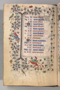 Hours of Charles the Noble, King of Navarre: fol. 3v, March by Master of the Brussels Initials and Associates