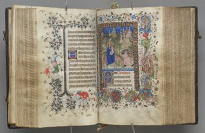 Hours of Charles the Noble, King of Navarre 1361-1425: fol. 87v, Text by Master of the Brussels Initials and Associates