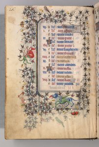 Hours of Charles the Noble, King of Navarre 1361-1425: fol. 8v, August, c. 1405 by Master of the Brussels Initials and Associates