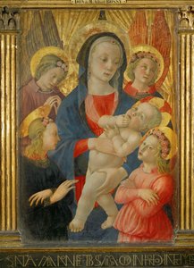 Madonna and Child, Surrounded by Four Angels by Master of the Castello Nativity