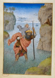 Saint Christopher carrying the Christ Child by Master of the Dresden Prayer Books