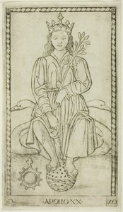 Apollo, plate 20 from Apollo and the Muses by Master of the E Series Tarocchi