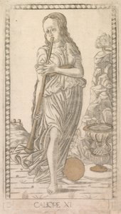 Calliope from the Tarocchi series D: Apollo and the Muses, #11 by Master of the E Series Tarocchi