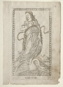 Clio History from the Tarocchi Series D: Apollo and the Muses, #19 by Master of the E Series Tarocchi