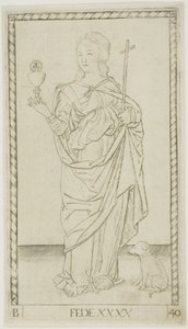 Faith Plate 40 from Genii and Virtues by Master of the E Series Tarocchi