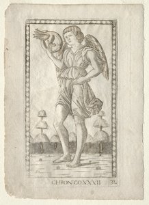 Genius of Time from the Tarocchi, series B: Cosmic Principles & Virtues, #32 by Master of the E Series Tarocchi