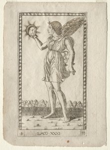 Genius of the Sun from the Tarocchi, Series B: Cosmic Principles & Virtues, #31 by Master of the E Series Tarocchi