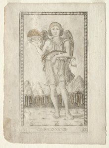 Genius of the World from the Tarocchi, series B: Cosmic Principles & Virtues, #33 by Master of the E Series Tarocchi