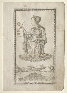 Geometry from the Tarocchi, Series C: Liberal Arts, #24, Before 1467 by Master of the E Series Tarocchi