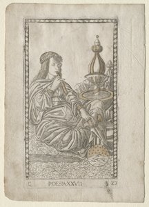 Poetry from the Tarocchi, Series C: Liberal Arts, #27 by Master of the E Series Tarocchi