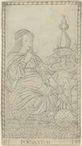 Poetry, Plate 27 from Arts and Sciences by Master of the E Series Tarocchi