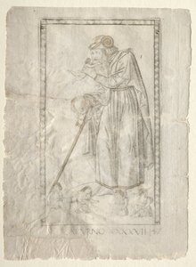 Saturn (from the Tarocchi, series A: Firmaments of the Universe, #47) by Master of the E Series Tarocchi