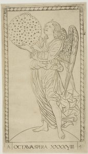 The Angel and the Eighth Sphere, plate 48 from Planets and Spheres by Master of the E Series Tarocchi