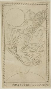 The Angel of the Ninth Sphere, or Primum Mobile, plate 49 from Planets and Spheres by Master of the E Series Tarocchi
