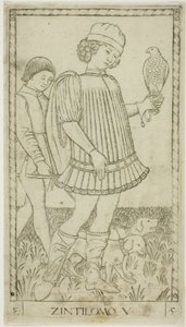 The Gentleman, plate five from The Ranks and Conditions of Men by Master of the E Series Tarocchi