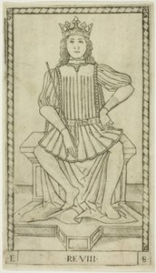 The King, plate eight from The Ranks and Conditions of Men by Master of the E Series Tarocchi