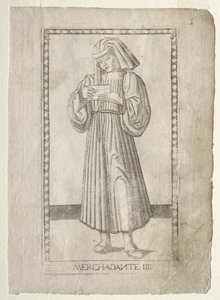 The Merchant from the Tarocchi, Series E: Conditions of Man, #4, Before 1467 by Master of the E Series Tarocchi