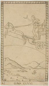 The Moon, plate 41 from Planets and Spheres by Master of the E Series Tarocchi